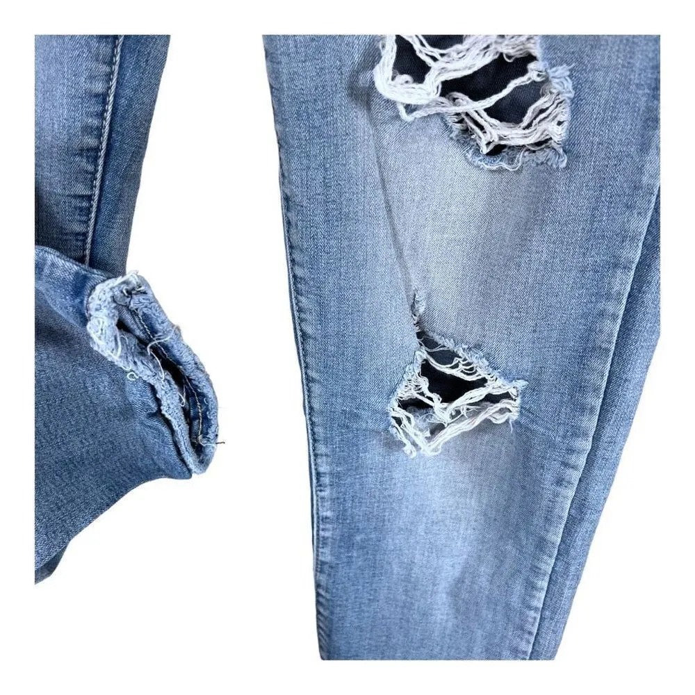 KanCan Estilo Destroyed Denim Skinny Jeans Blue Size 29 - Image 4