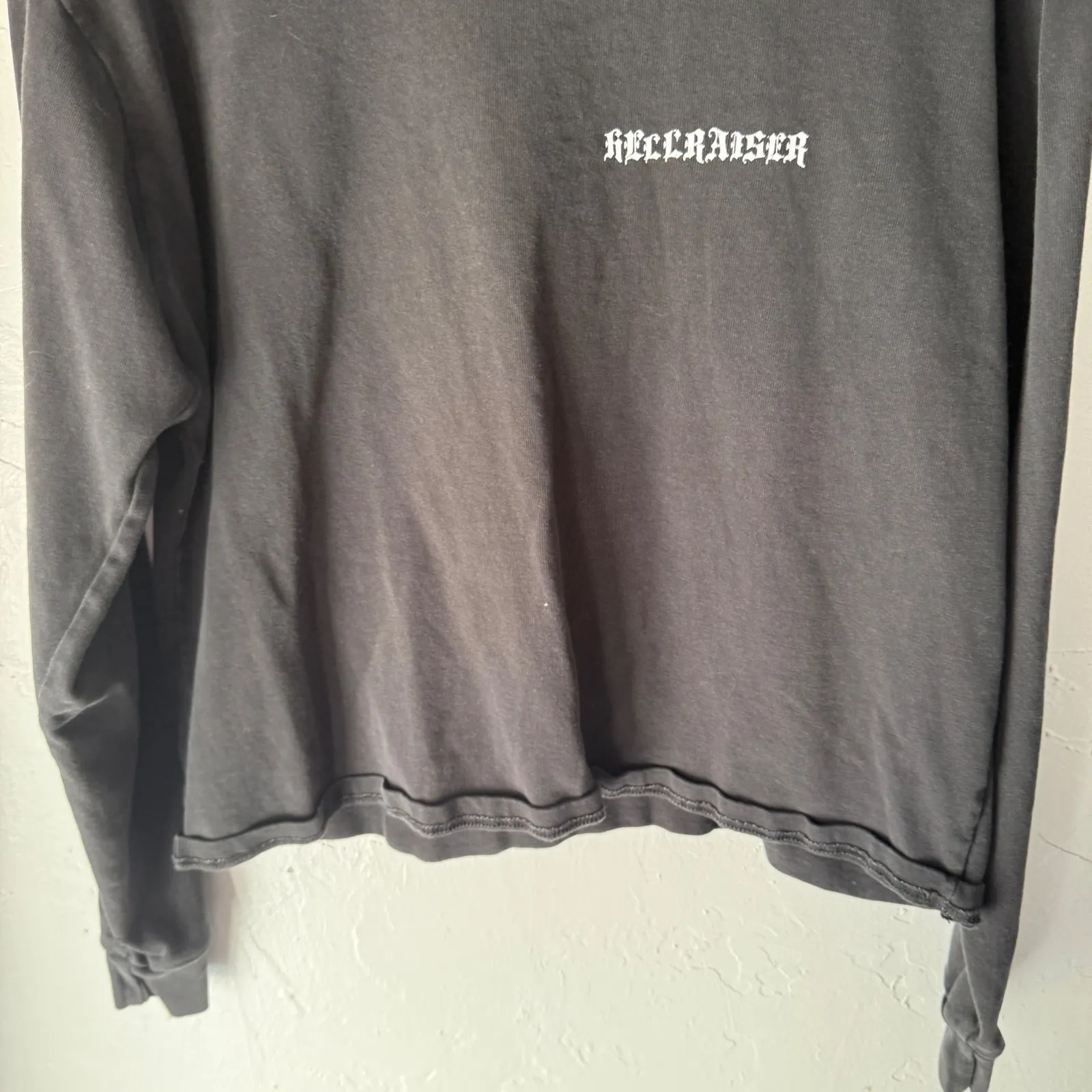 John Galt HELLRAISER Dragon‎ Graphic Long Sleeve Crop Top Black 2016 Grunge - Image 7