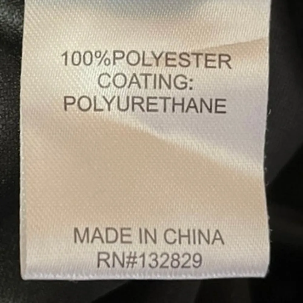 Revolve x Superdown Black High Rise Faux Leather Coated Straight Leg Pants Sz M - Image 5