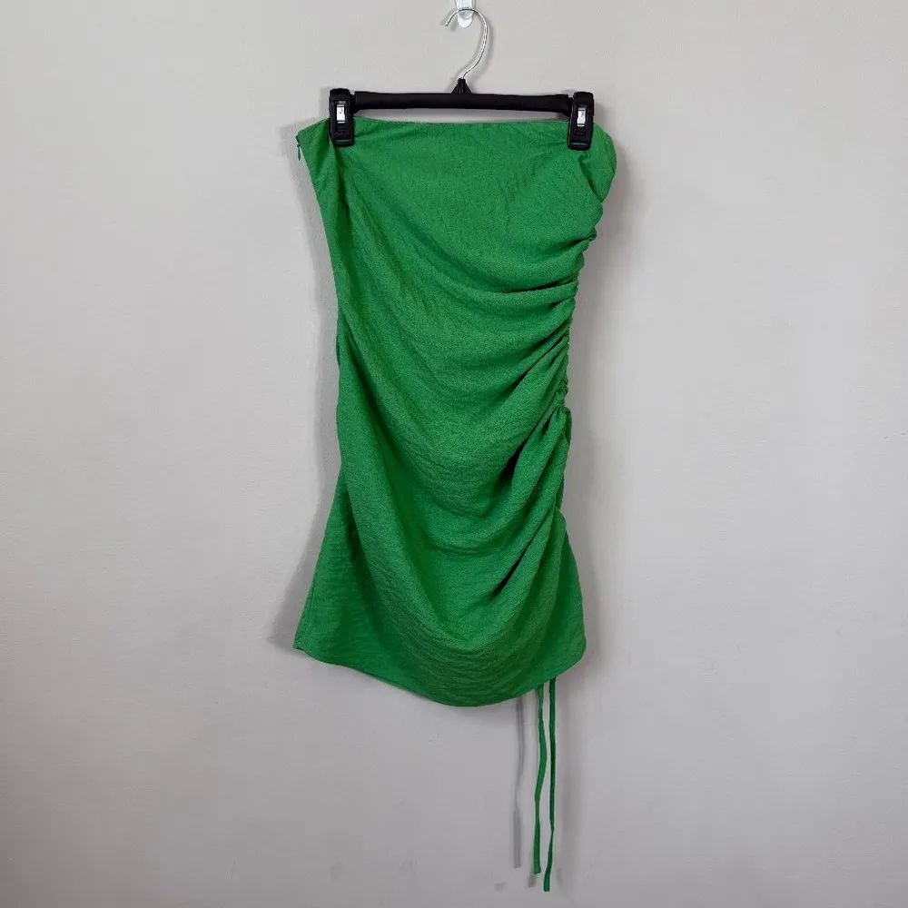 SNDYS x Molly King Nobu Mini Dress Womens 6 Green Strapless Ruched Revolve Party - Image 5