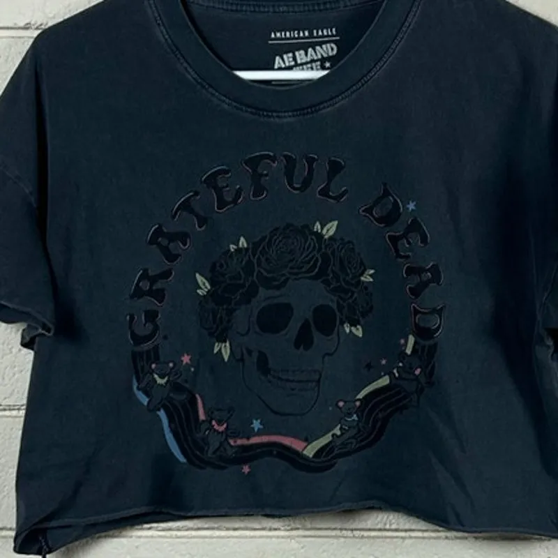 American Eagle Grateful Dead Gray Cropped Tee size XS/S - Image 6