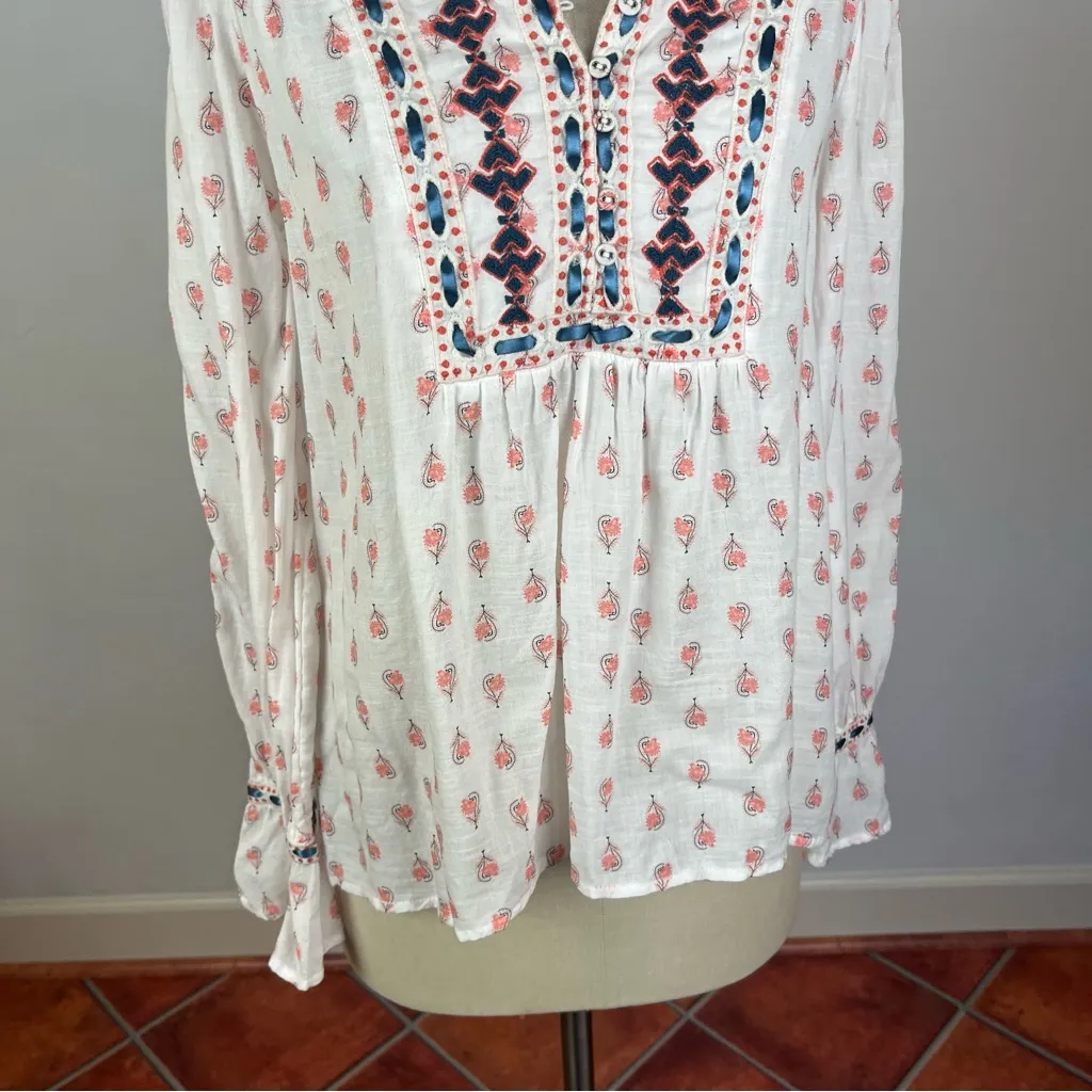 Sundance Floral Embroidered Blouse Pink Size XS - Image 5