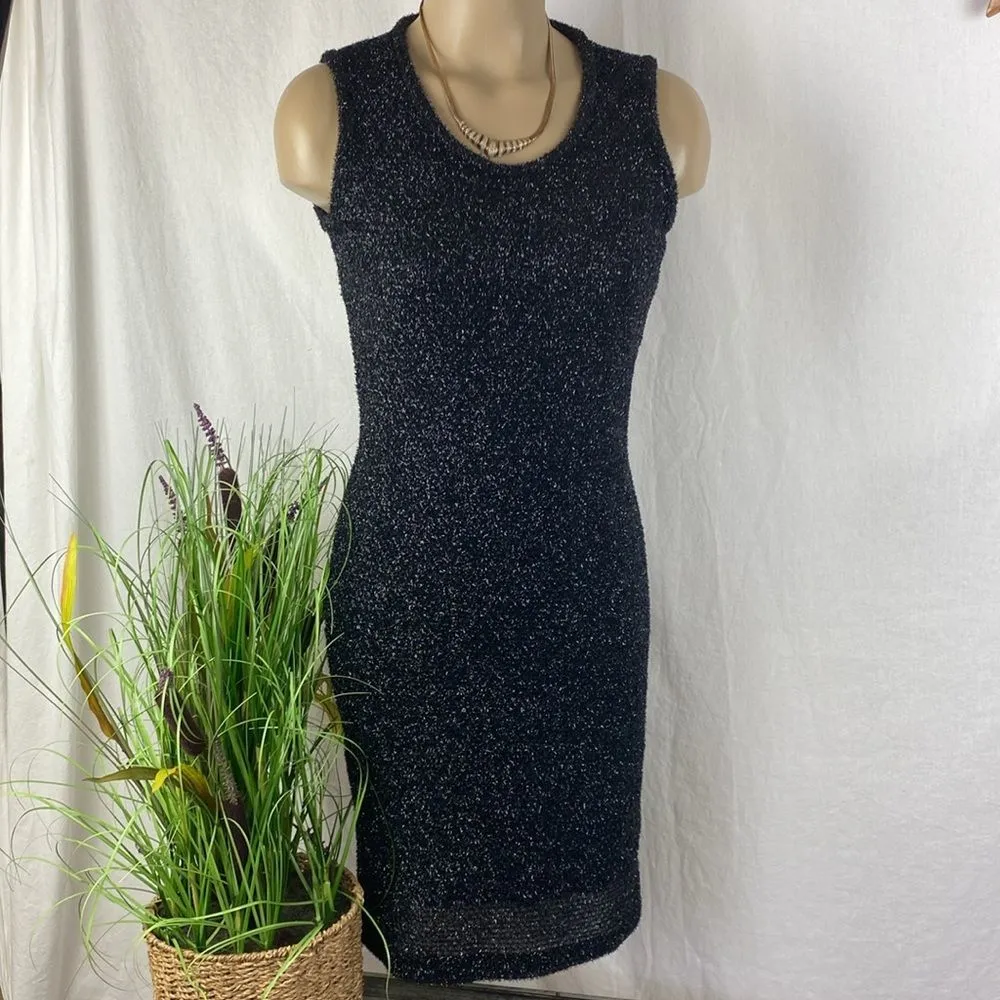 Hugo Boss Black Metallic Sleeveless Knee Length Evening Cocktail Dress S - Image 2