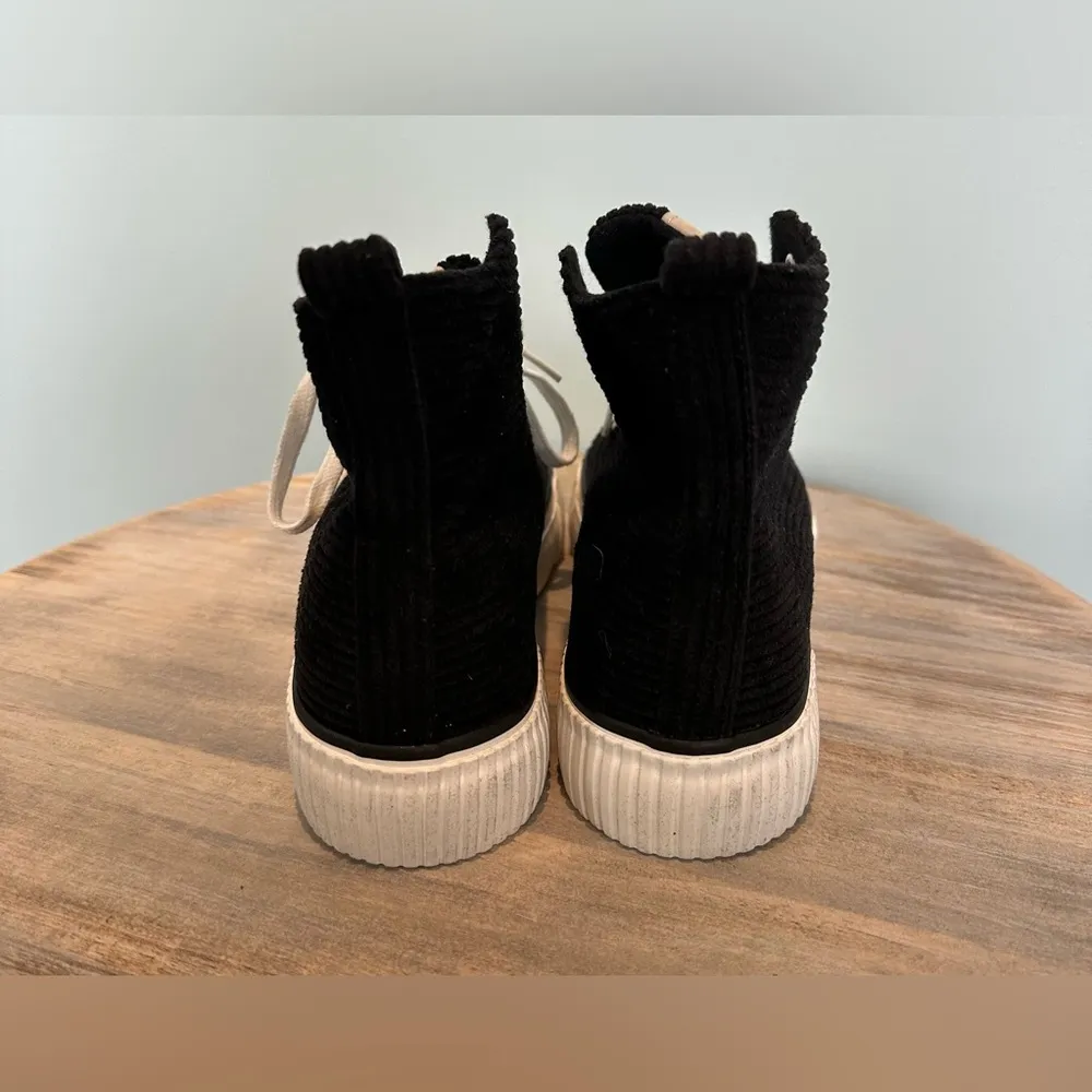 Pep Step Platform Corduroy black lace up sneakers size 8 - Image 5