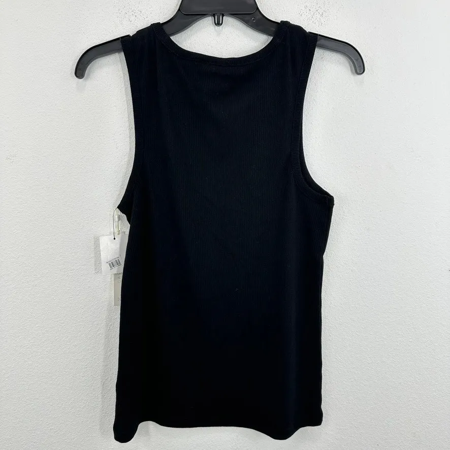 CASLON Nordstrom Women's‎ Ribbed Tank Top Black Sleeveless Basic Casual Top NWT - Image 6