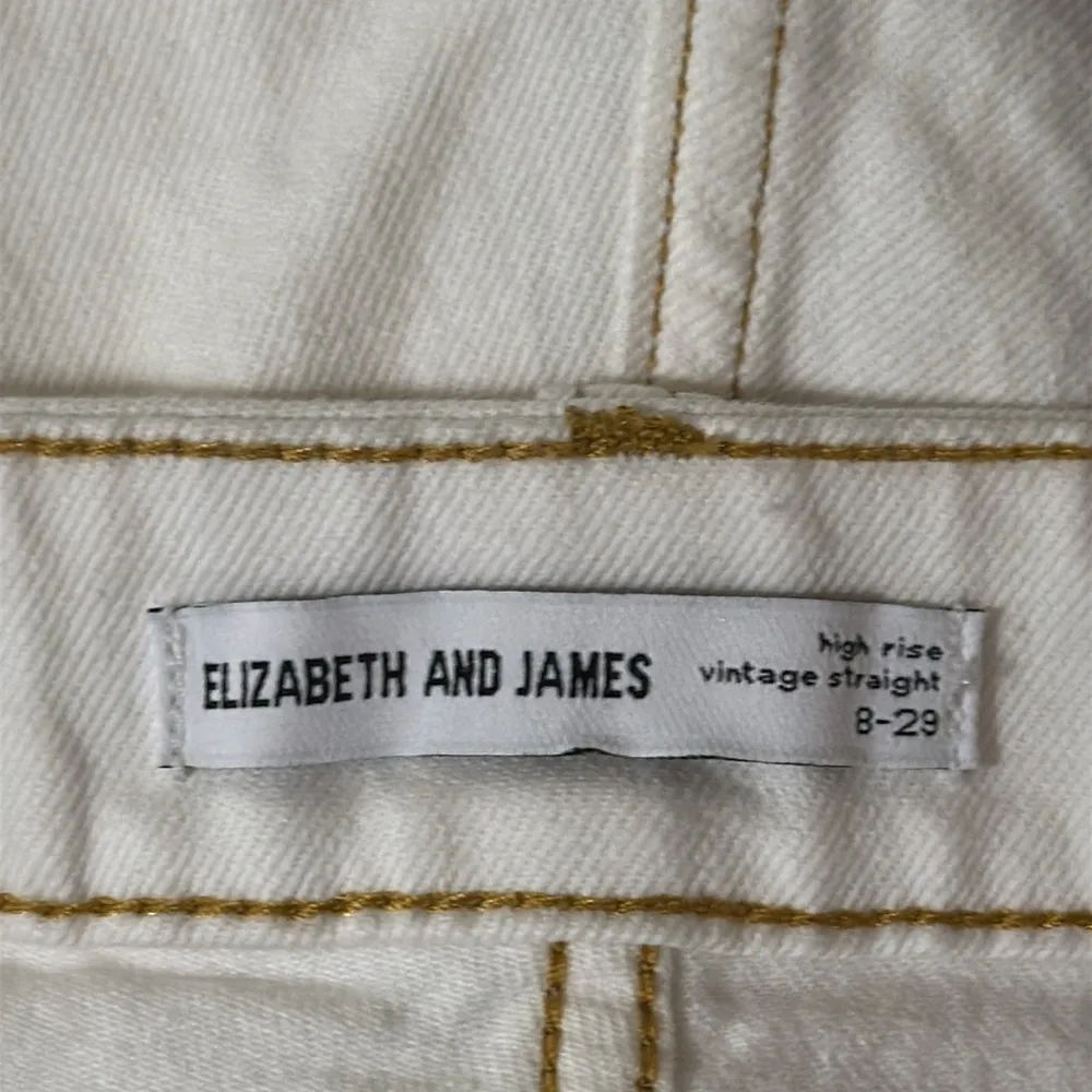 Elizabeth and James Women’s New High-Rise Vintage Straight Off White Jeans sz 29 - Image 9