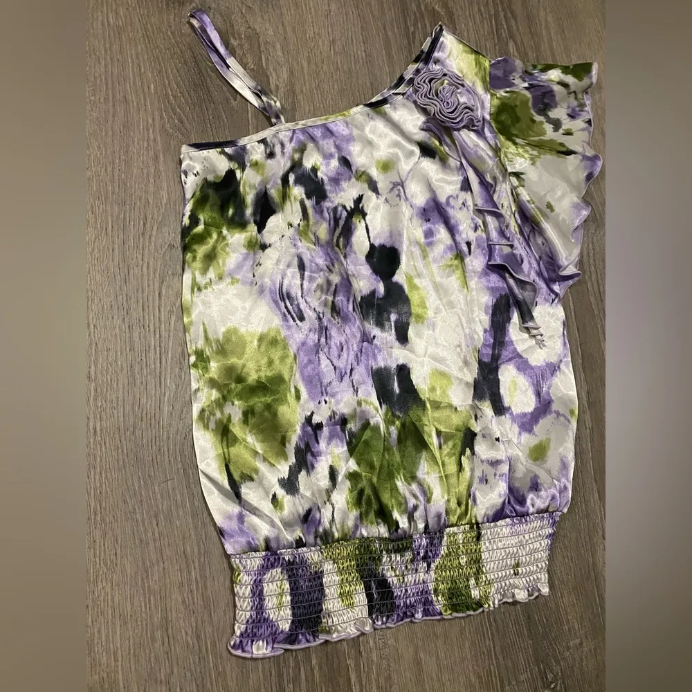 BCX Floral One Shoulder Crop Top | Shirt - Image 3