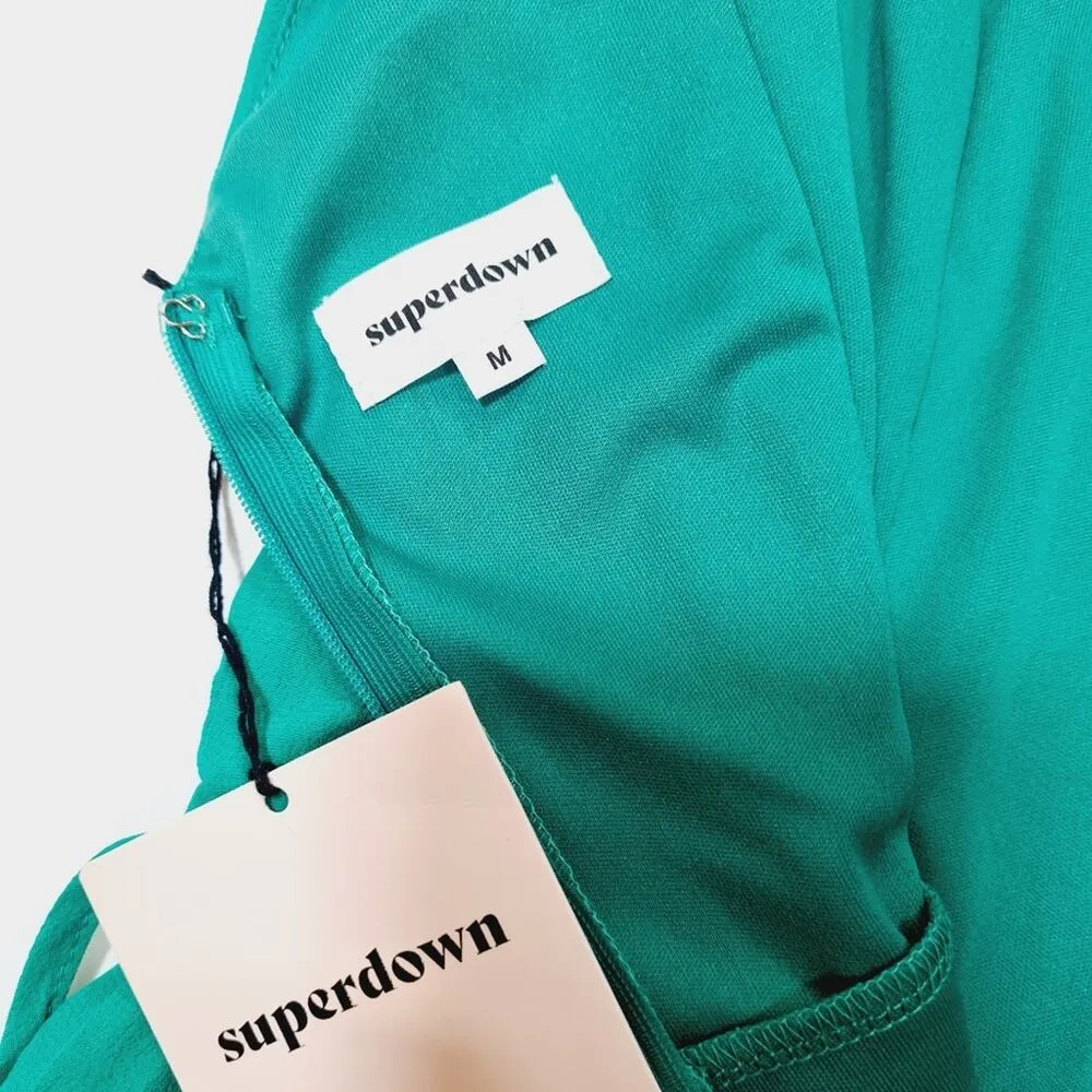 superdown  Karen Wrap Romper in Green Medium - Image 12