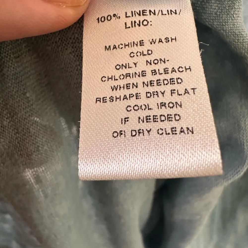 Lou Grey Shirt Womens M Linen Tank Top Asymmetrical Light Blue Scoop Neck - Image 4