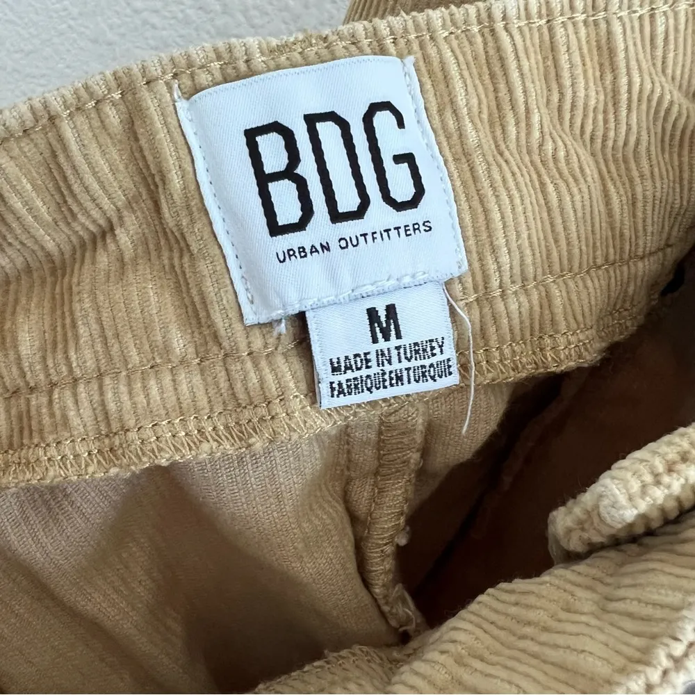 BDG Urban Outfitters Tan Corduroy Mini RIb Skirt Exposed Button Medium - Image 3