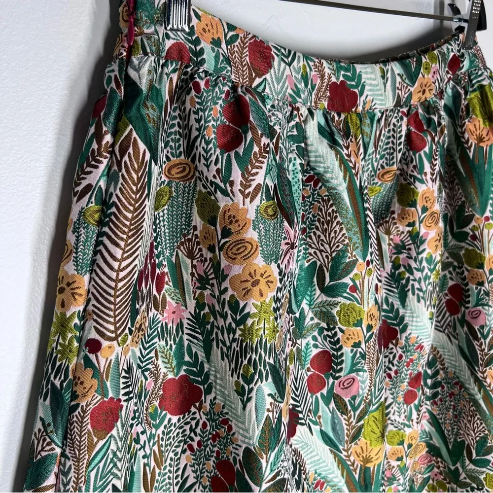 Anthropologie Sunday in Brooklyn Sz XL Floral Jacquard A-Line Midi Skirt - Image 6