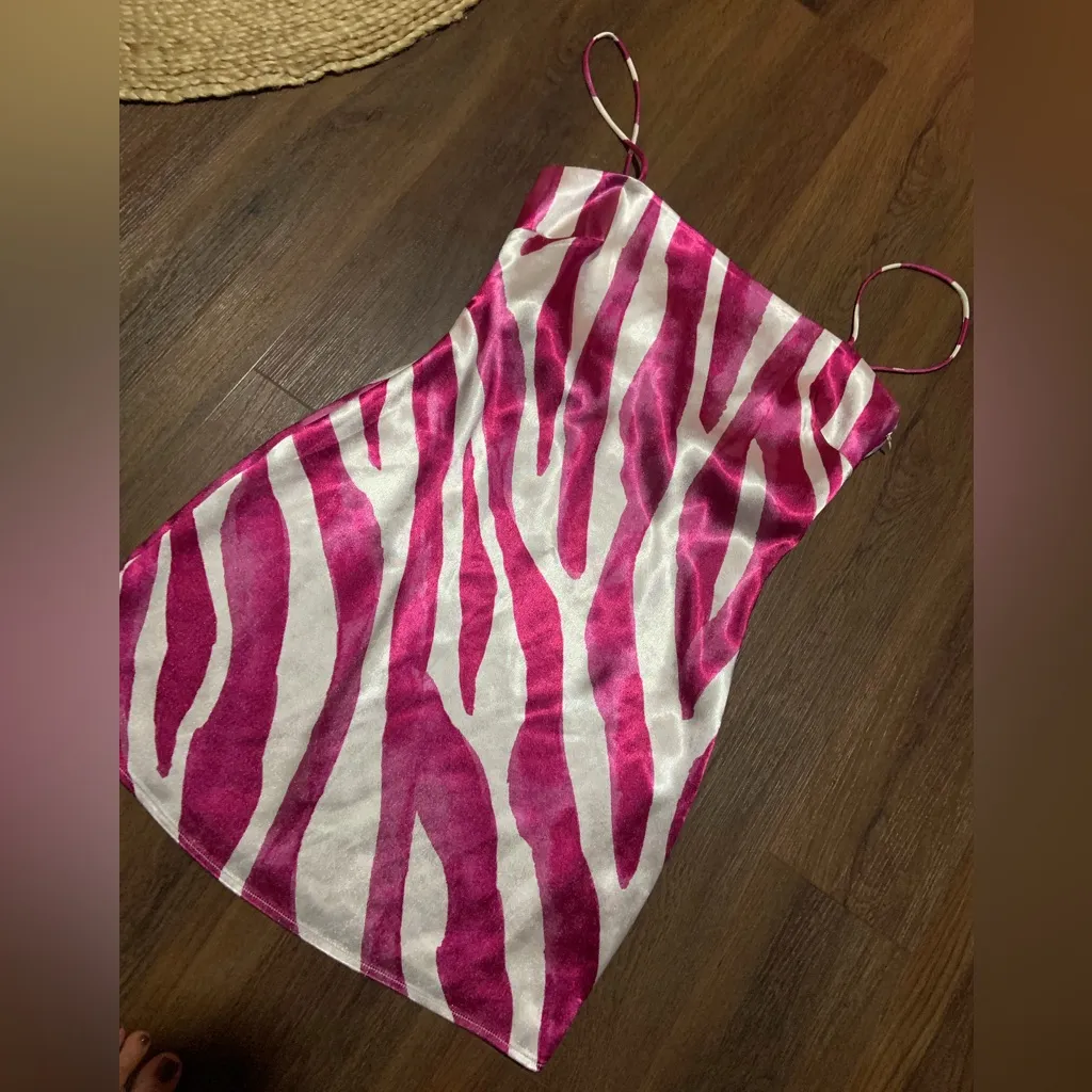 Rhea Mini Dress
The East Order pink zebra print slip party revolve formal $170 - Image 8