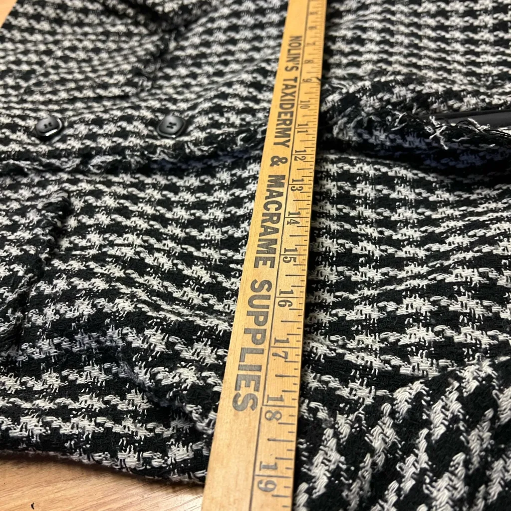 Houndstooth Vintage Women's Requirements Classic Black and White Blazer Sz 12 - Image 3