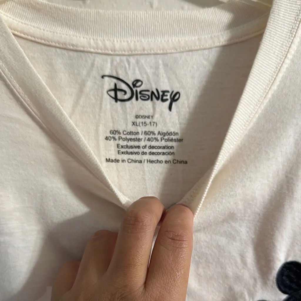 Disney Cream and Black Mickey Mouse Tee - Image 4