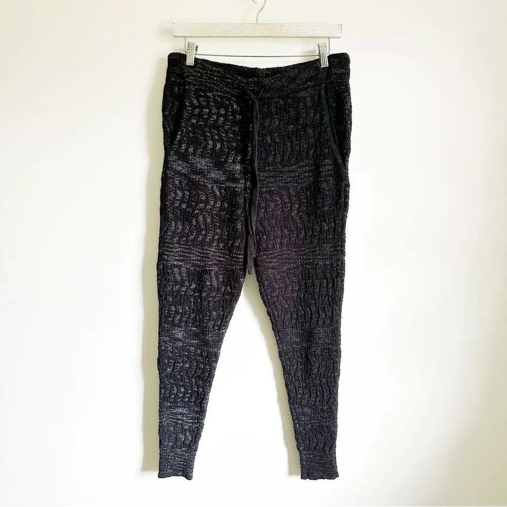 FREE PEOPLE Road Trip Jogger Pants Black Sweater Knit Harem, Size XS Run Big - Image 9