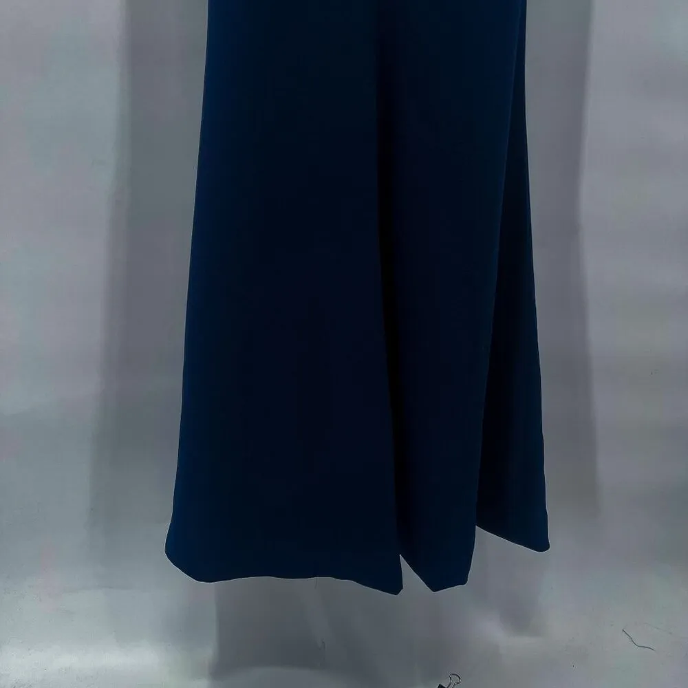 Dress the Population Sandra Plunge Crepe Trumpet Gown Mermaid Maxi Dress Blue - Image 10