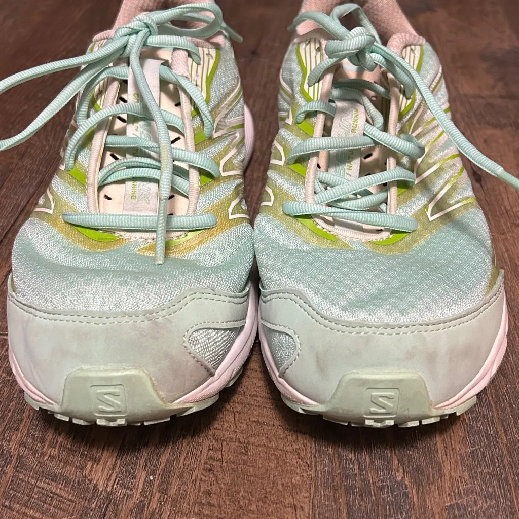 Women's Salomon Sense Link Green Teal White Running‎ Shoes Size 8 Trail Hiking - Image 3