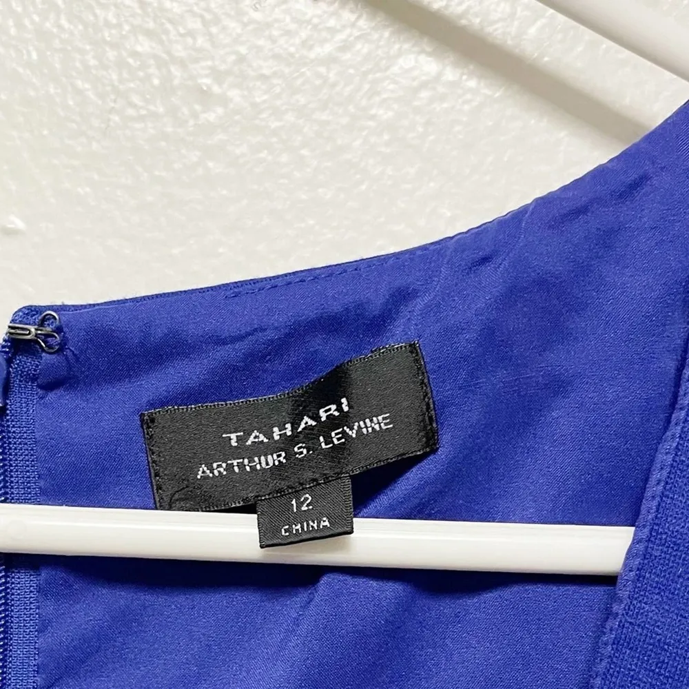 Tahari Blue Short Sleeve Knee Length Dress - Image 8