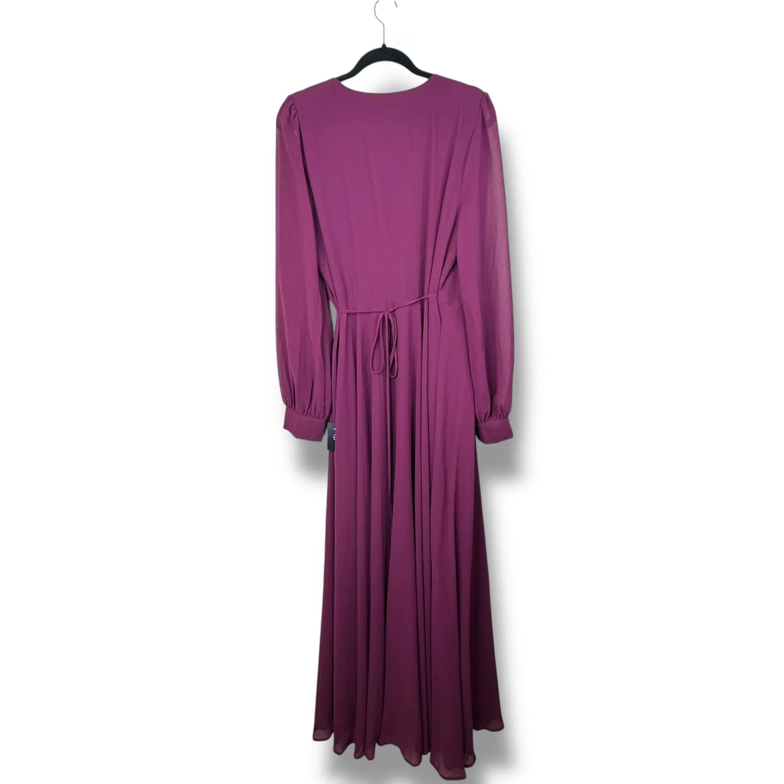 Lulus NWT My Whole Heart Plum Long Sleeve Balloon Sleeves Wrap Maxi Dress XL - Image 7