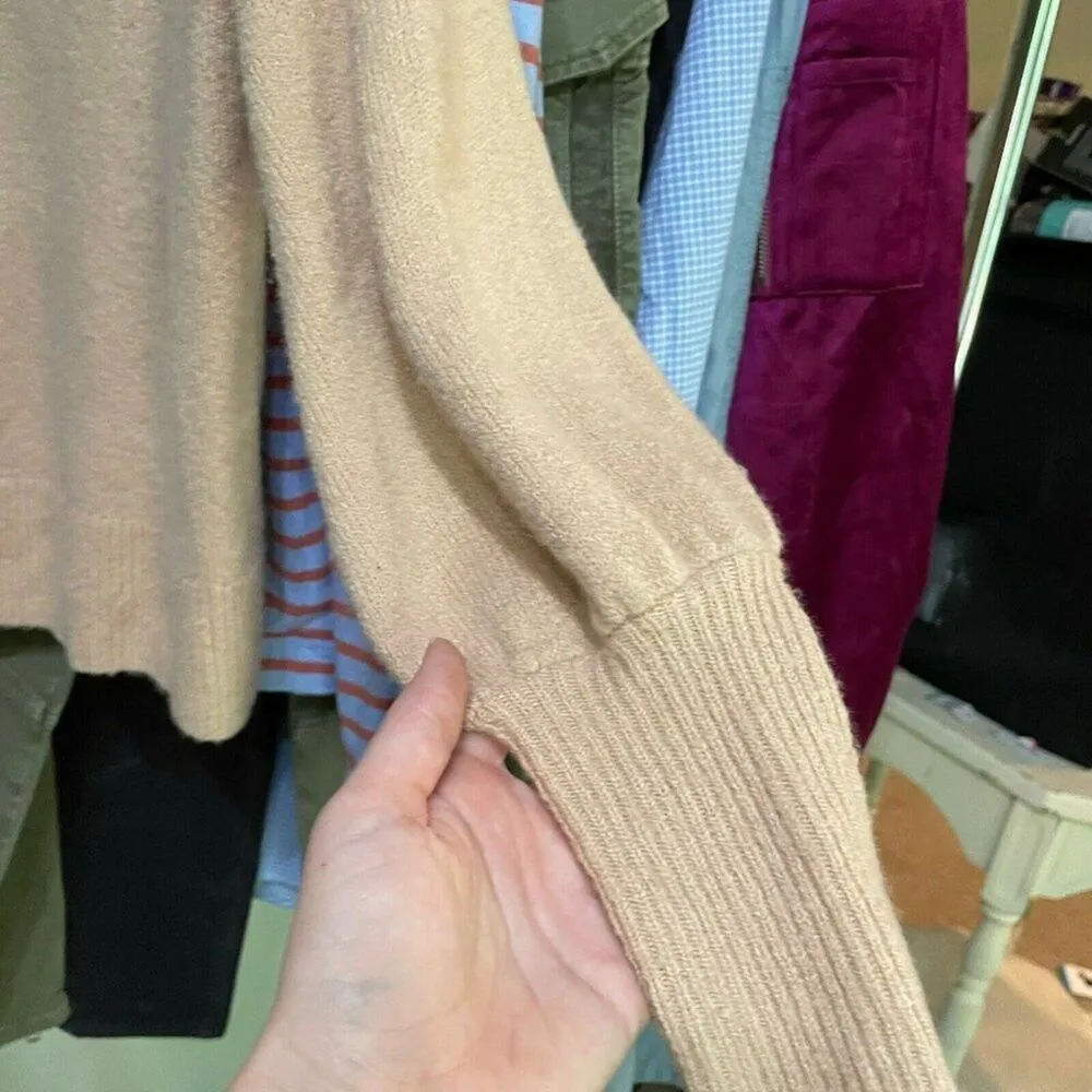 Madewell Blush Pink Balloon Sleeve V Neck Sweater Womens XXS Pullover Fall - Image 4