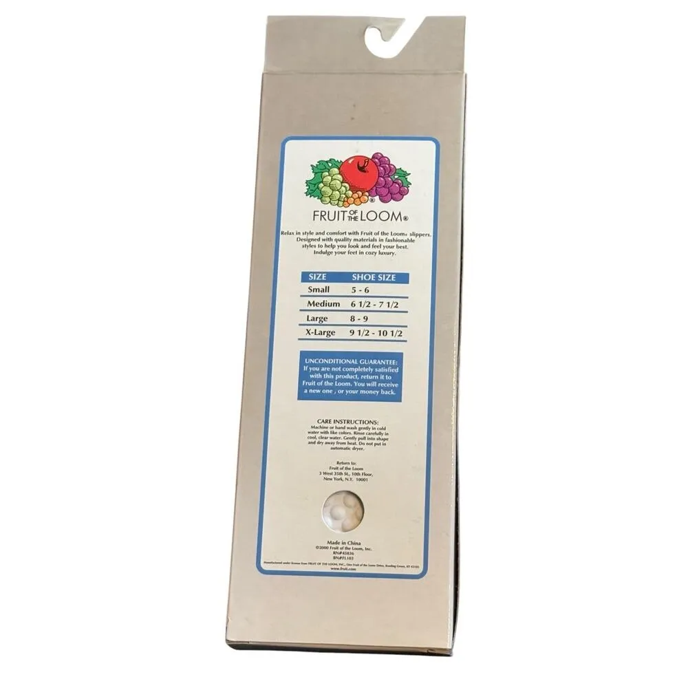 VTG Fruit of the Loom Women's Slippers Ballerina Size Medium 6.5 - 7.5 NEW - Image 3