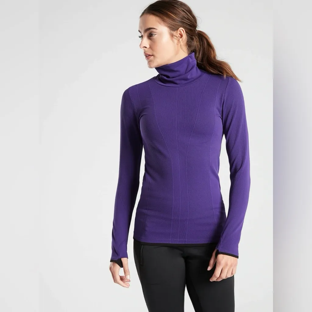 ATHLETA Flurry Downslope Turtleneck Size Small NWT Cosmic Blue - Image 2