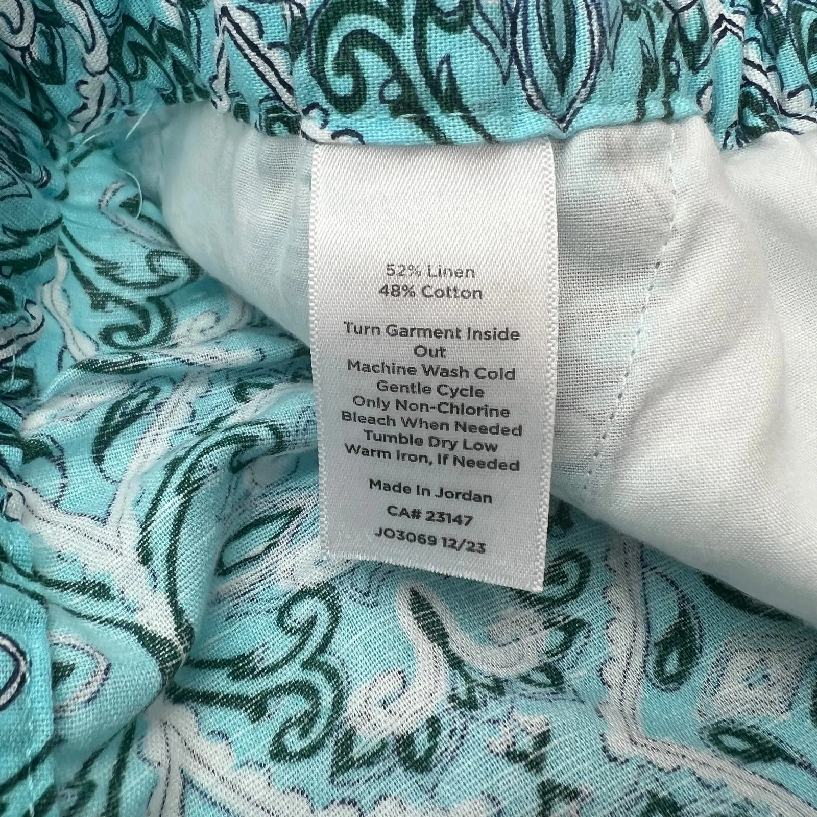 Talbots Nantucket Pull On Wide Leg Crop Pant Blue - Image 3