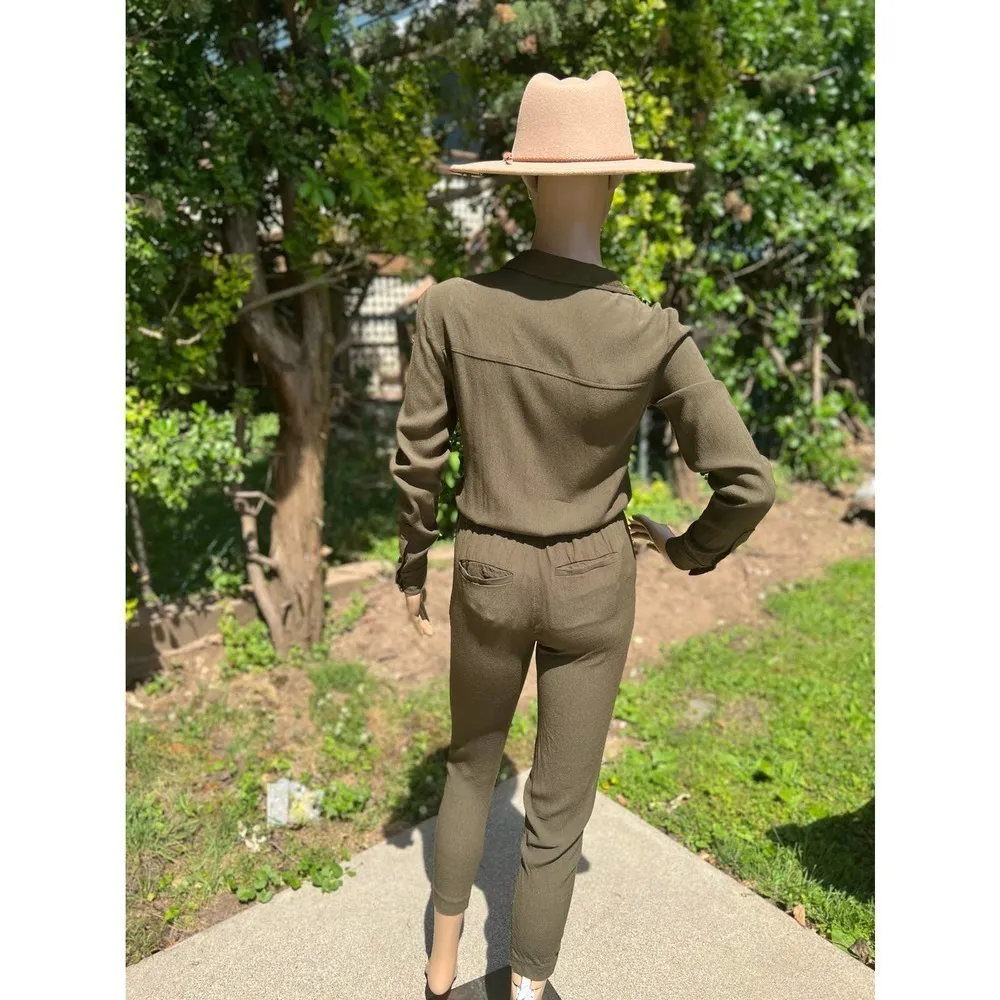 Womens Madewell Minimalist Safari Jumpsuit XXS Green - Image 6