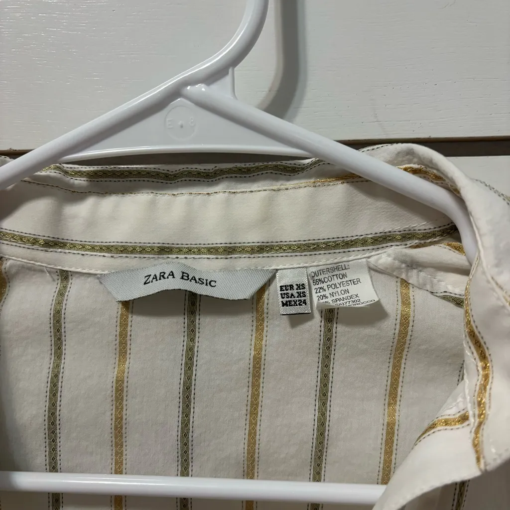 Zara Stripe Button Down Blouse - Image 5
