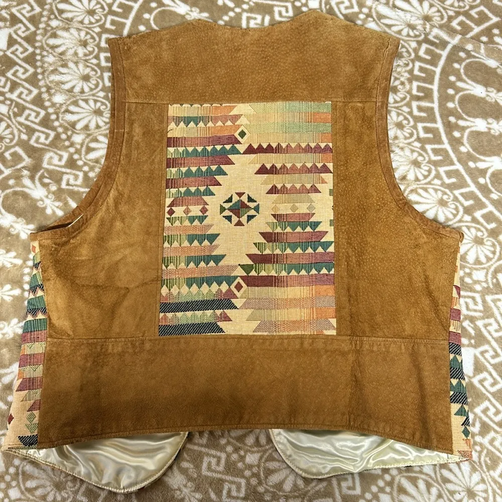 VTG Native Components Handmade in America Vintage Tapestry Vest Size Small - Image 5
