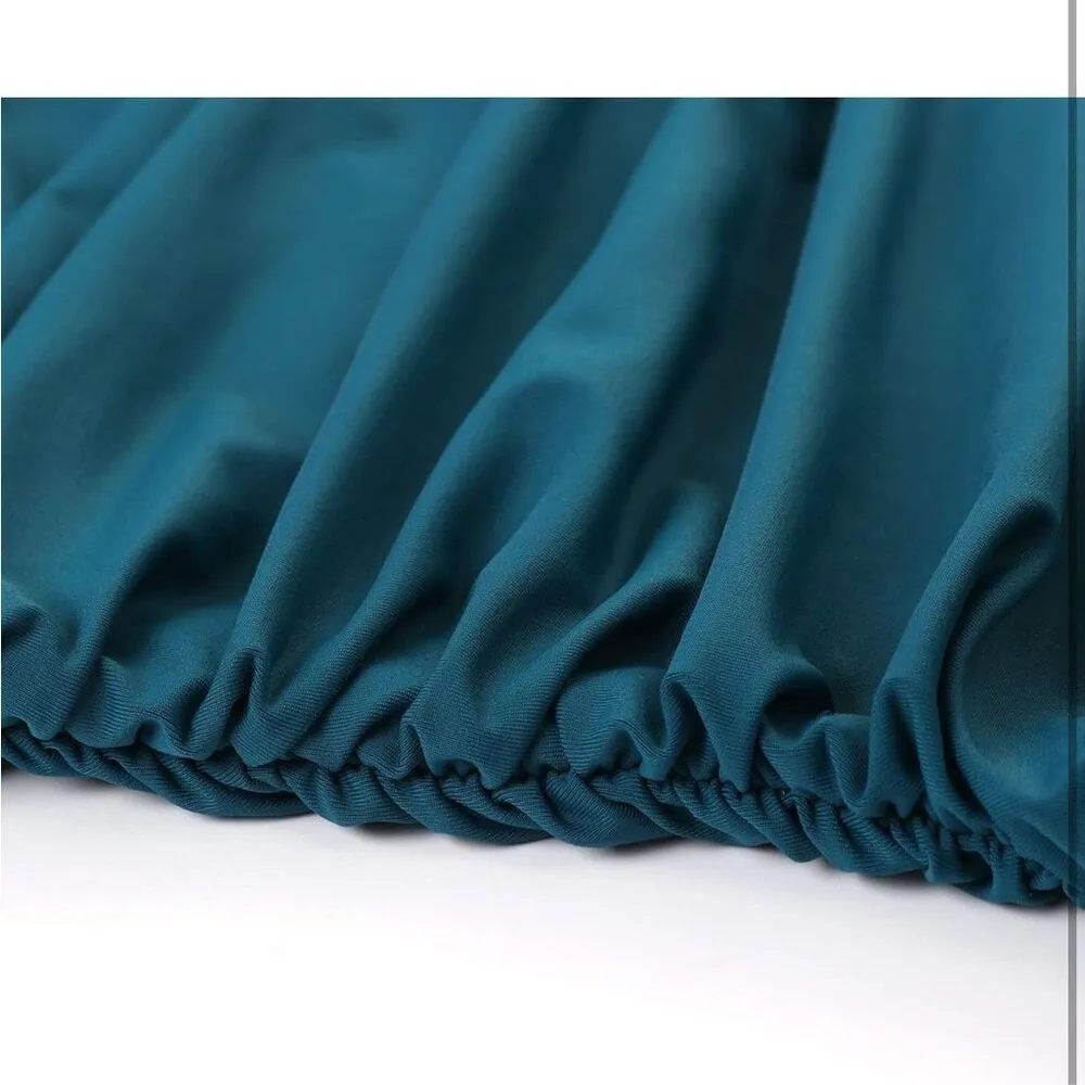 NEW V Neck 1 Pc Swimsuit Tummy Control Ruched Halter Bathing Suit XL Blue - Image 6