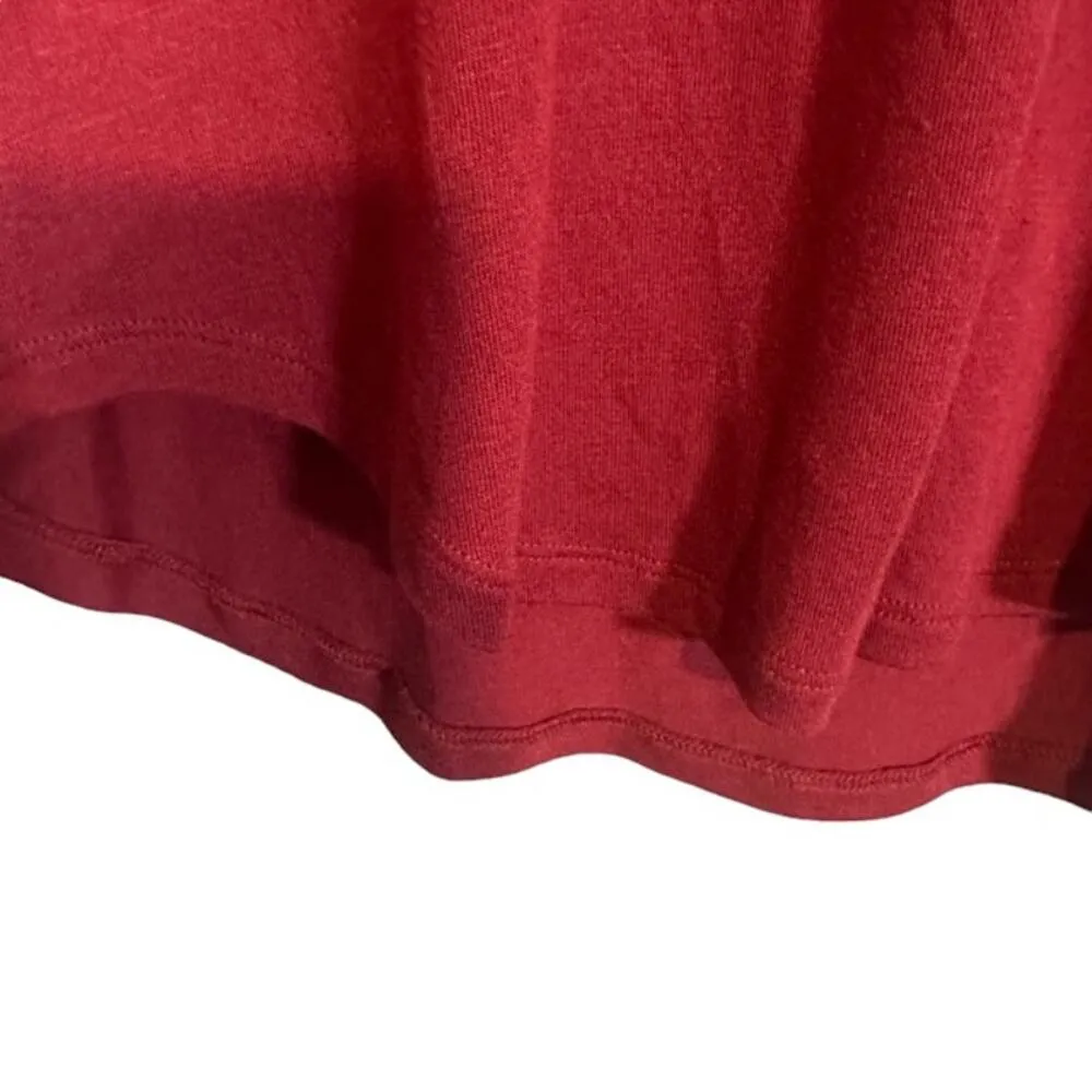 Athleta Maroon Long Sleeve Boat Neck Round Hem Athletic T-Shirt Women Sz S - Image 6