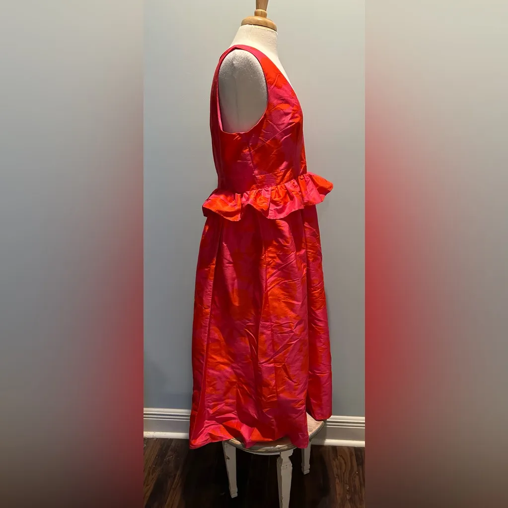 Kate Spade Target Rose Red-plum V-neck sleeveless midi dress size 12 NWT - Image 7