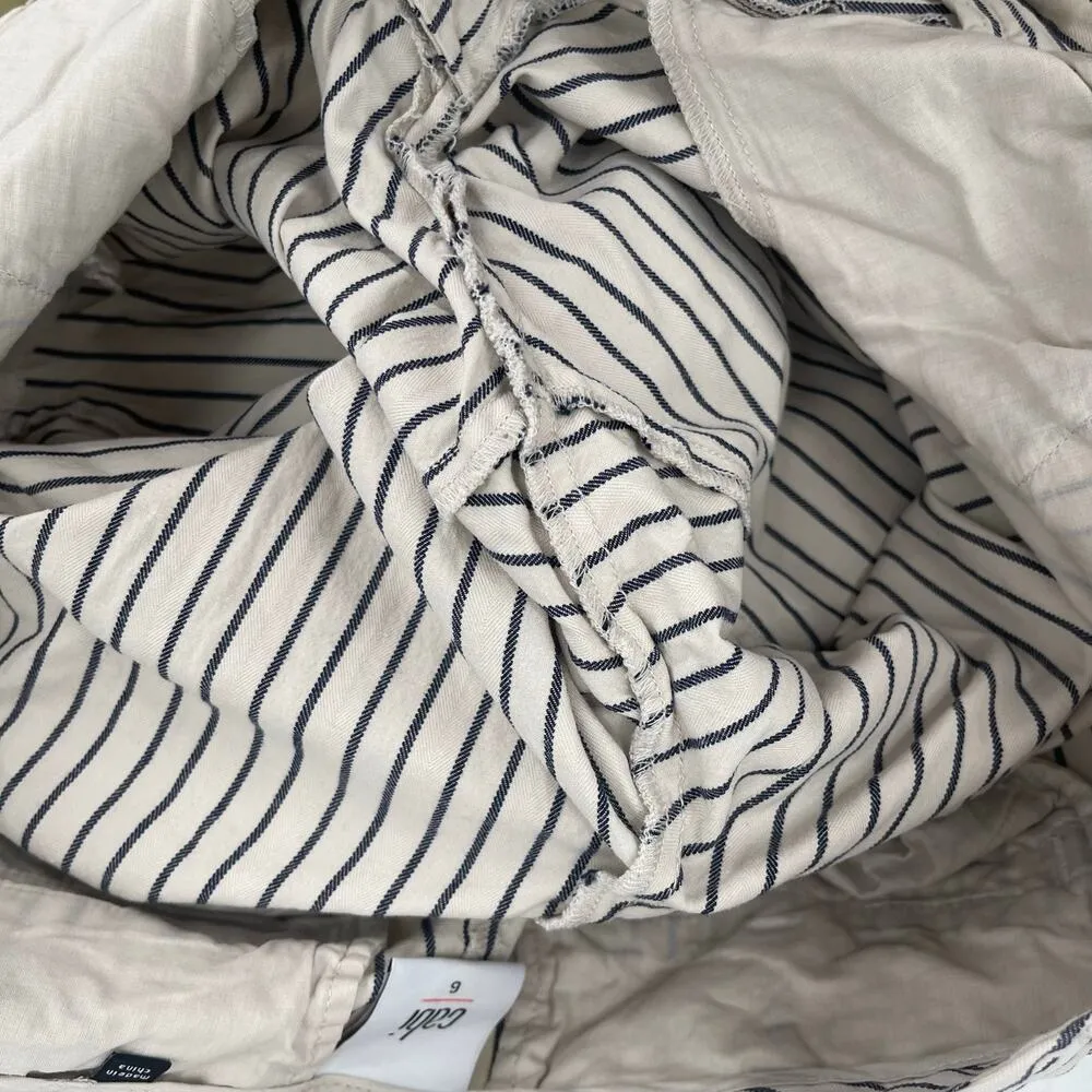 CABI Pants SZ 6 #5316 Stripe Tick Tock Crop Business Work Office Cotton Stretch - Image 14