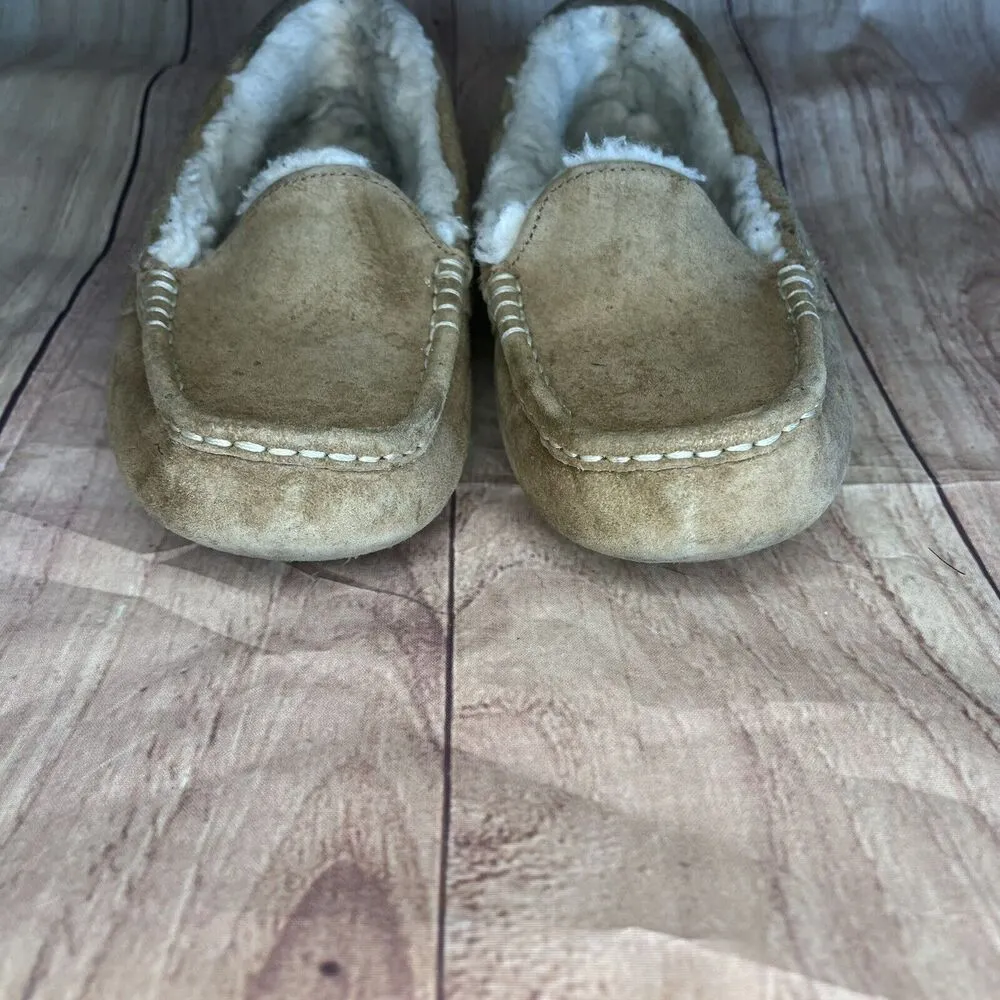 UGG  slippers shoes Womens 8 beige Ansley chestnut moccasin house shoe comfort - Image 5