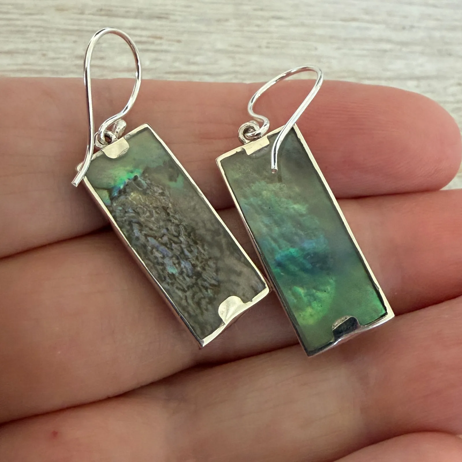 Sterling Silver Abalone Sea Turtle Earrings - Image 3