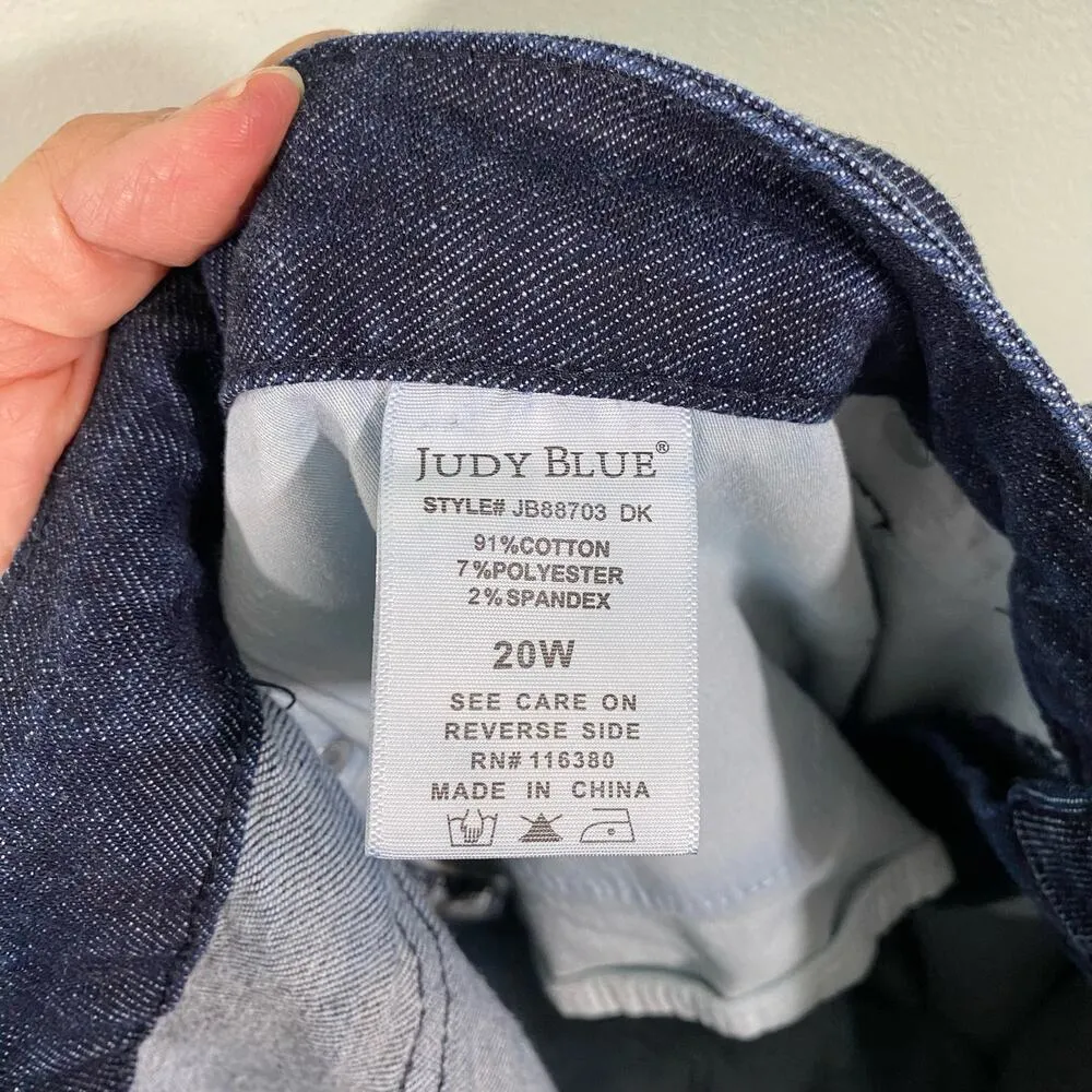 Judy Blue Women's Dark Blue Skinny Fit Jeans Size 20W #JB88703DK - Image 7