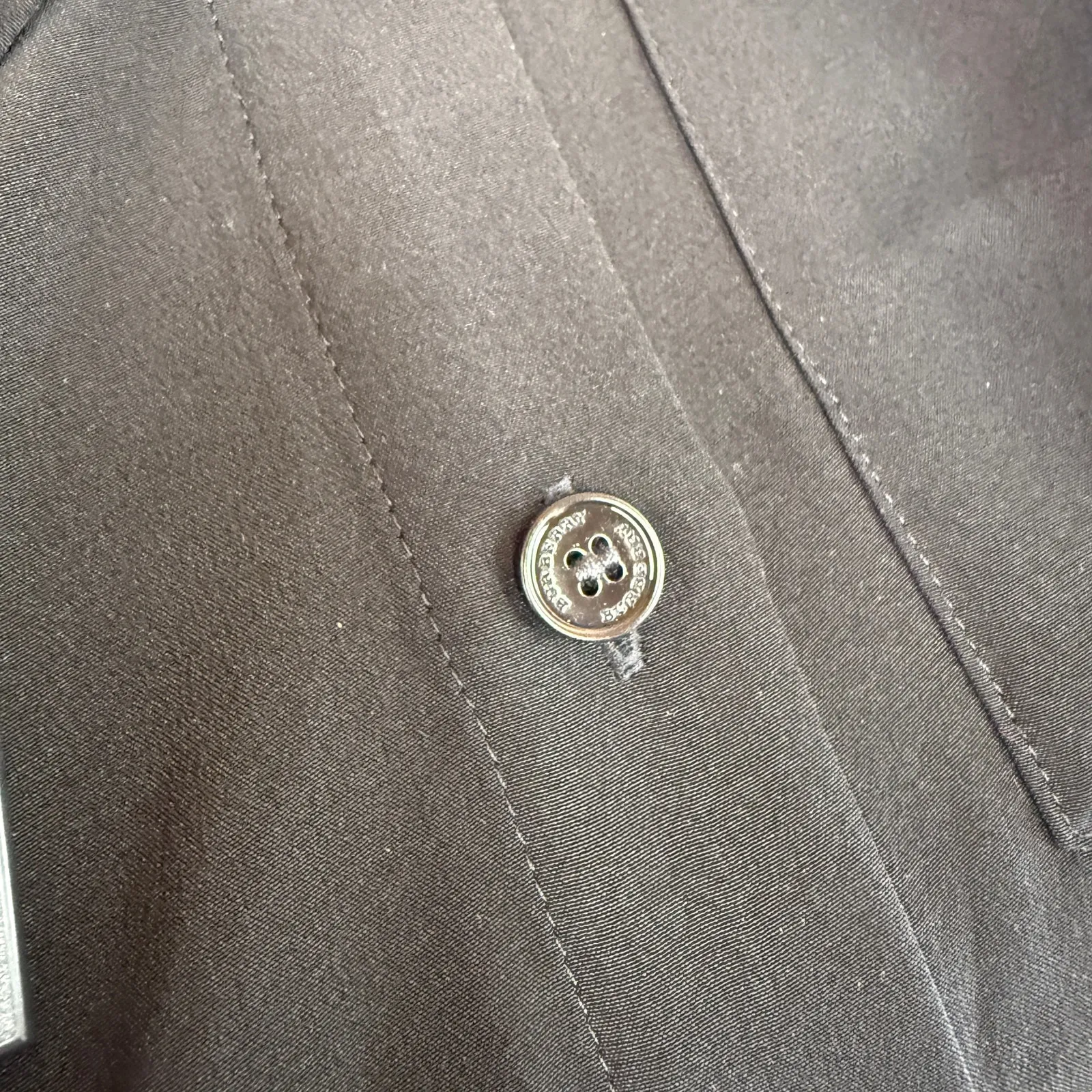 Burberry Uniform Black 100% Silk Button Up Long Sleeve Shirt Dress NWT Size 18 - Image 7