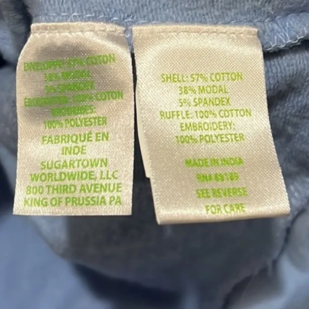 LILLY PULITZER SUZY SCALLOPED BLUE PINK RUFFLE TRIM CREW NECK SWEATSHIRT Size S - Image 8