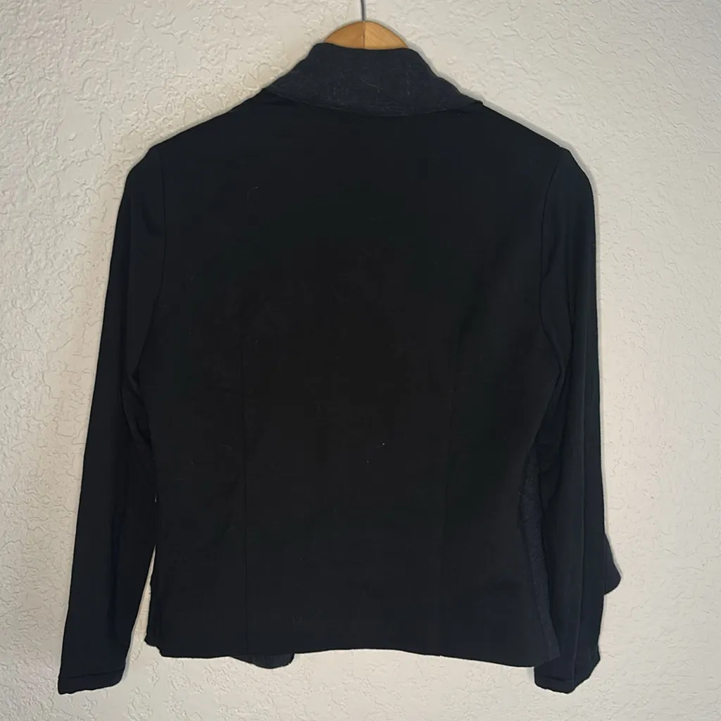 Joseph Ribkoff Black Open Knit Blazer Jacket Sequin Glam Buttons 80s Y2K Mobwife - Image 6