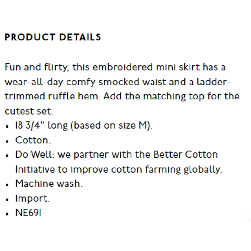 Embroidered Smock-Waist Ruffle Mini Skirt - Size M - Image 3