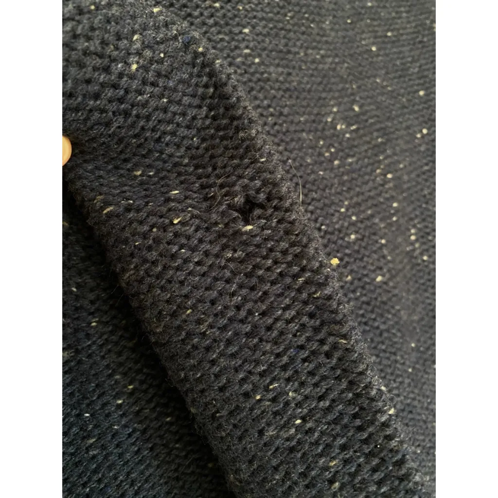 Banana Republic Cable Knit Cardigan Collar Shawl Navy M Old Money Quiet Luxury - Image 6