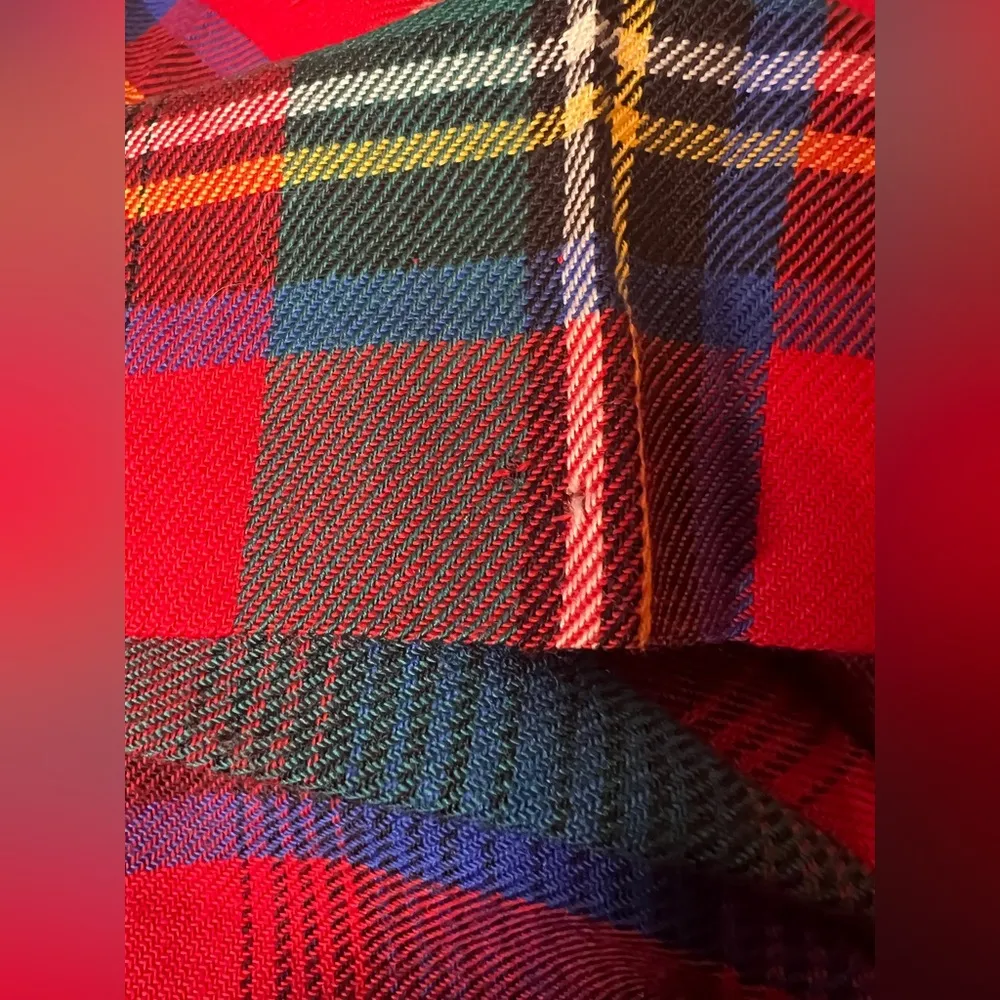 Womens Vintage Modest Tartan Plaid Pleated Midi Skirt, Academia|Size:6 - Image 8