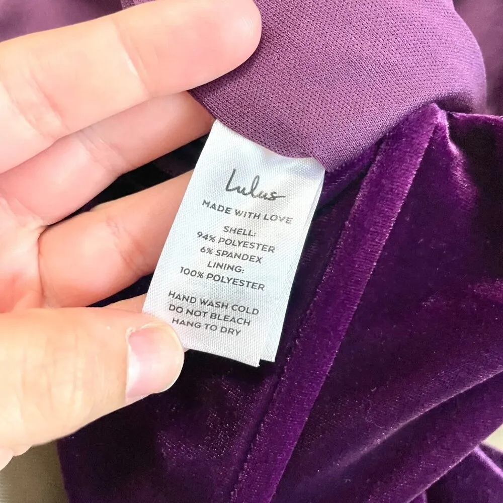 Lulus Glamorous Celebrations Dark Purple Velvet Strapless Tulip Dress Size S - Image 5