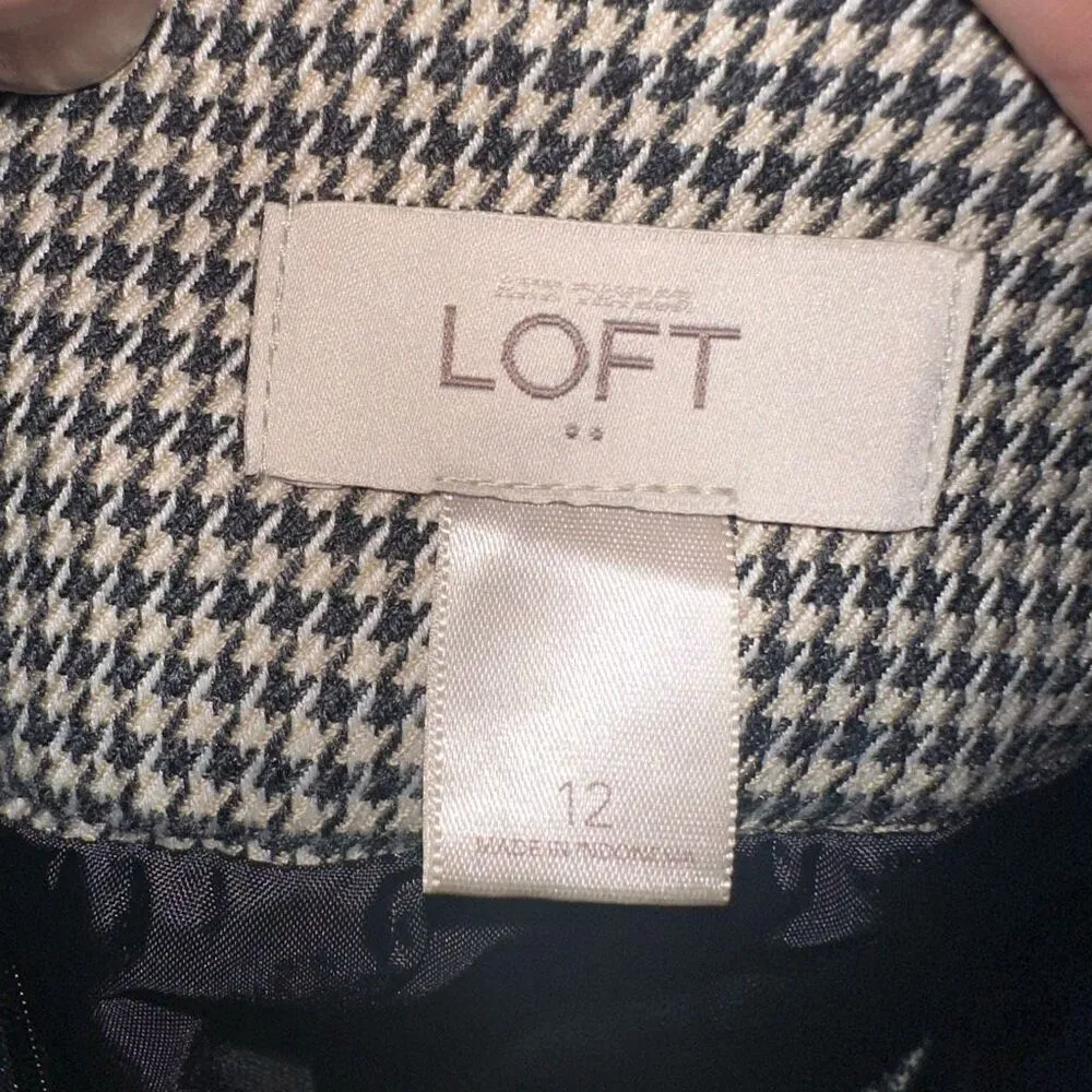 Loft herringbone minimalist elevated basics business casual skirt - Image 2