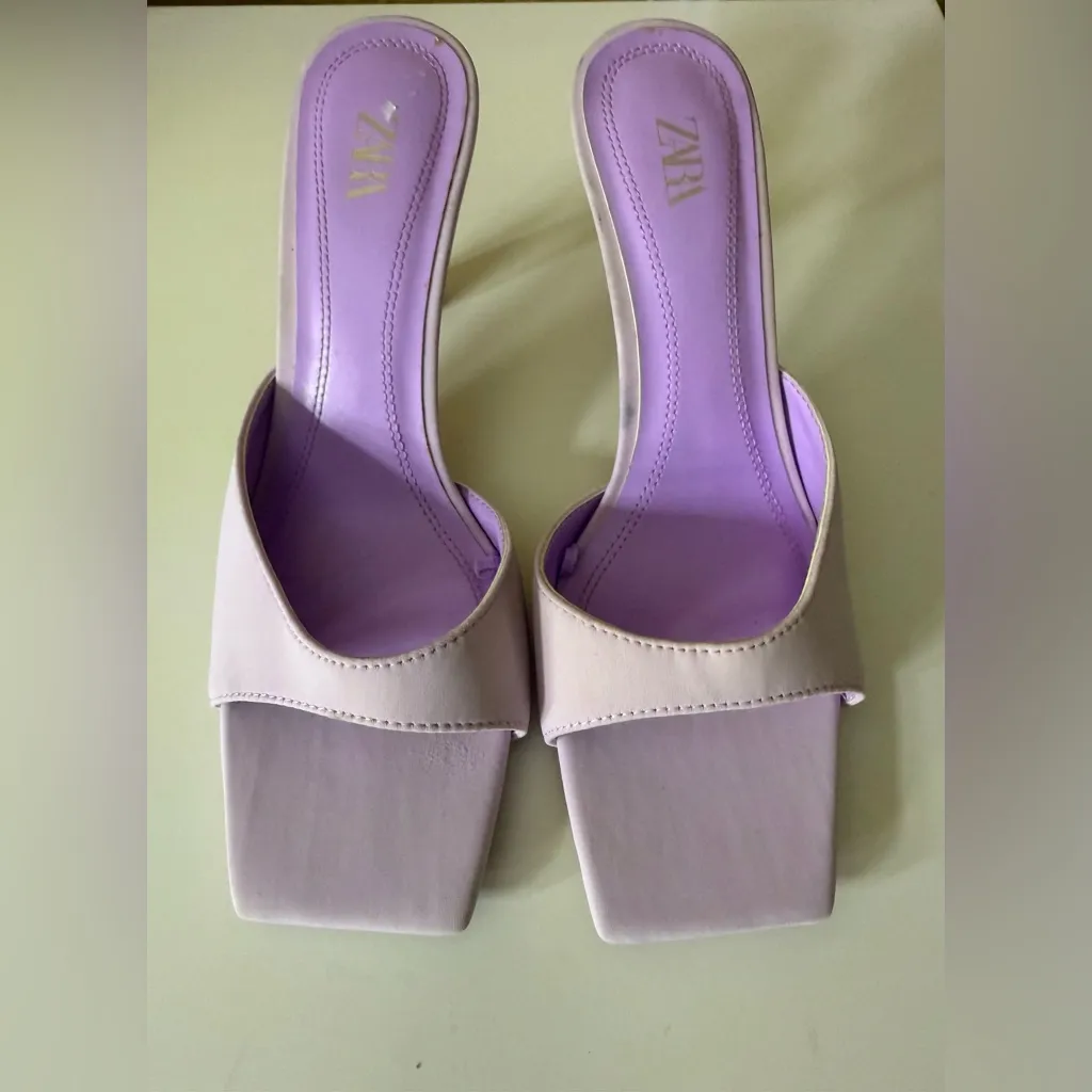 Zara Women's Lavender Slide Sandals/heels Size‎ 36 - Image 2