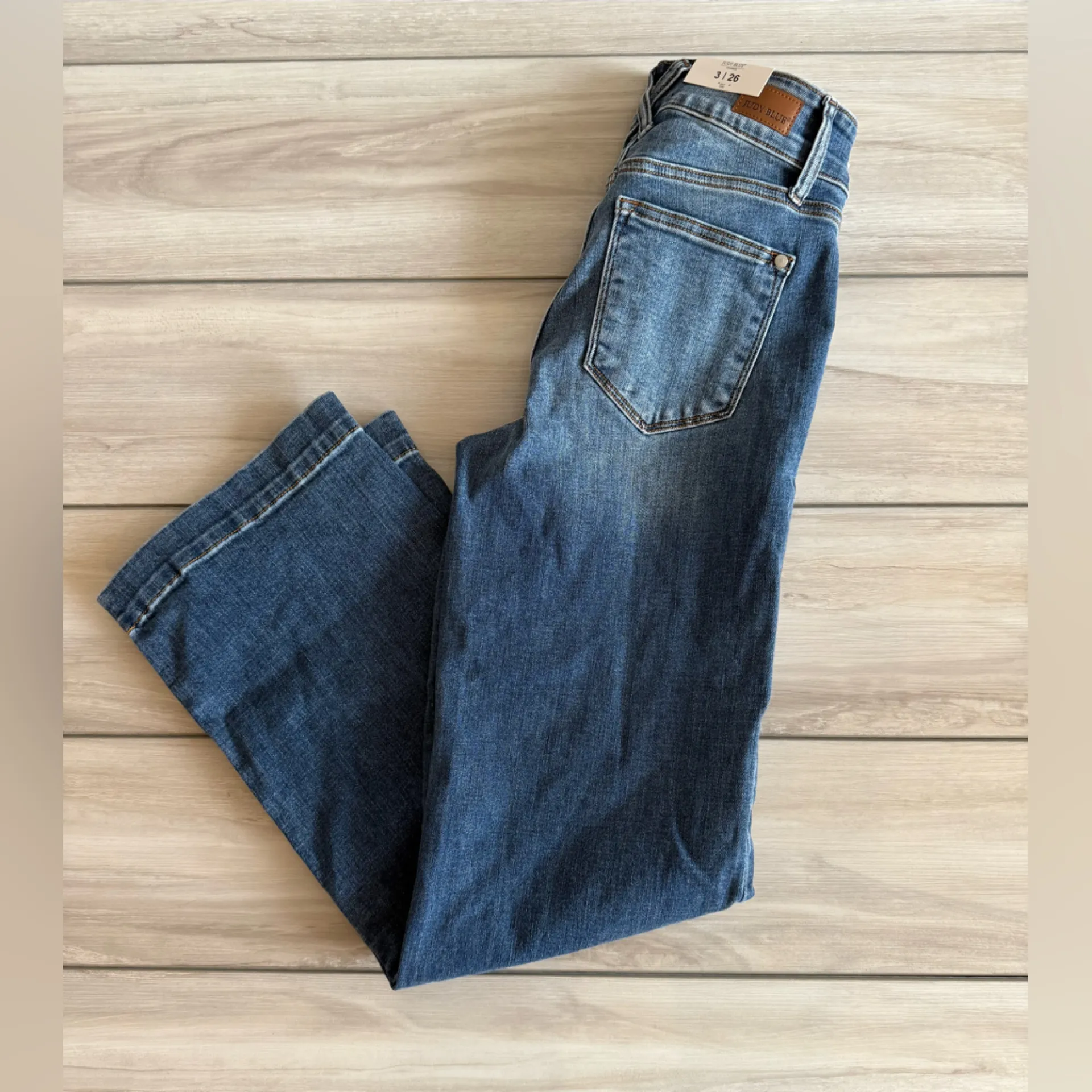 JUDY BLUE Baylor High Rise Button Detail Wide Leg Jean Size 3/26 NWT STITCH FIX - Image 5