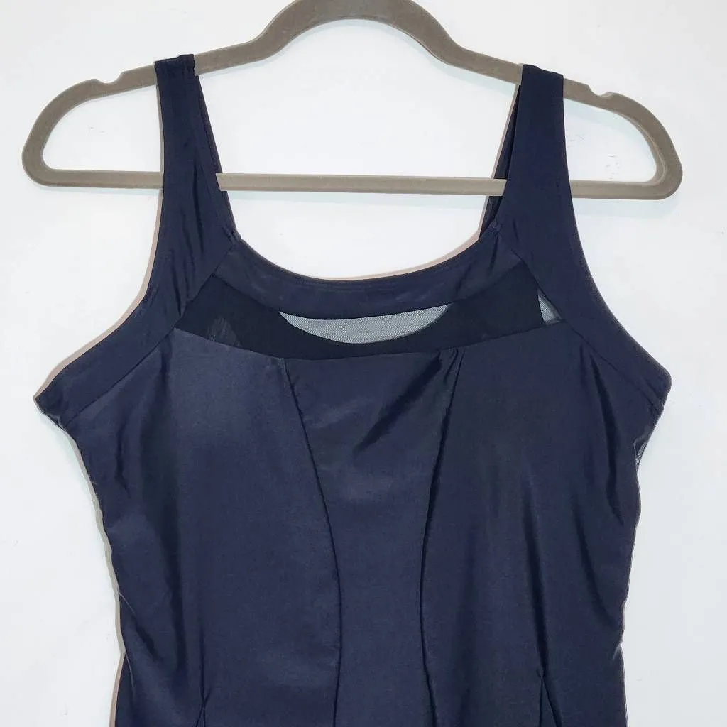 Zando Black Swim Dress NWOT Size XL Black Swimsuit Dress with Mesh Accents - Image 2