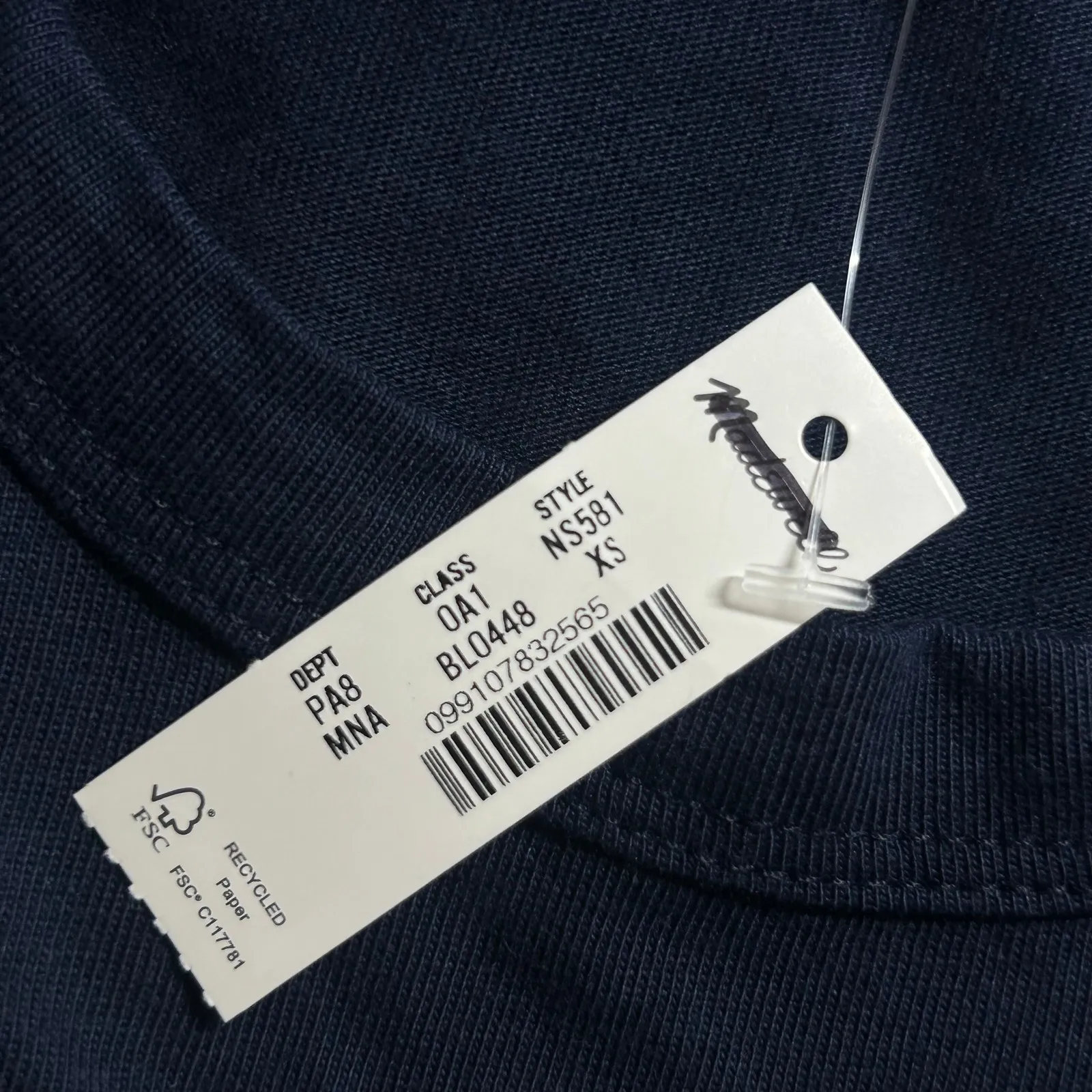 Madewell The Perfect Crewneck Tee in All Day Jersey Cotton Navy XS New - Image 5