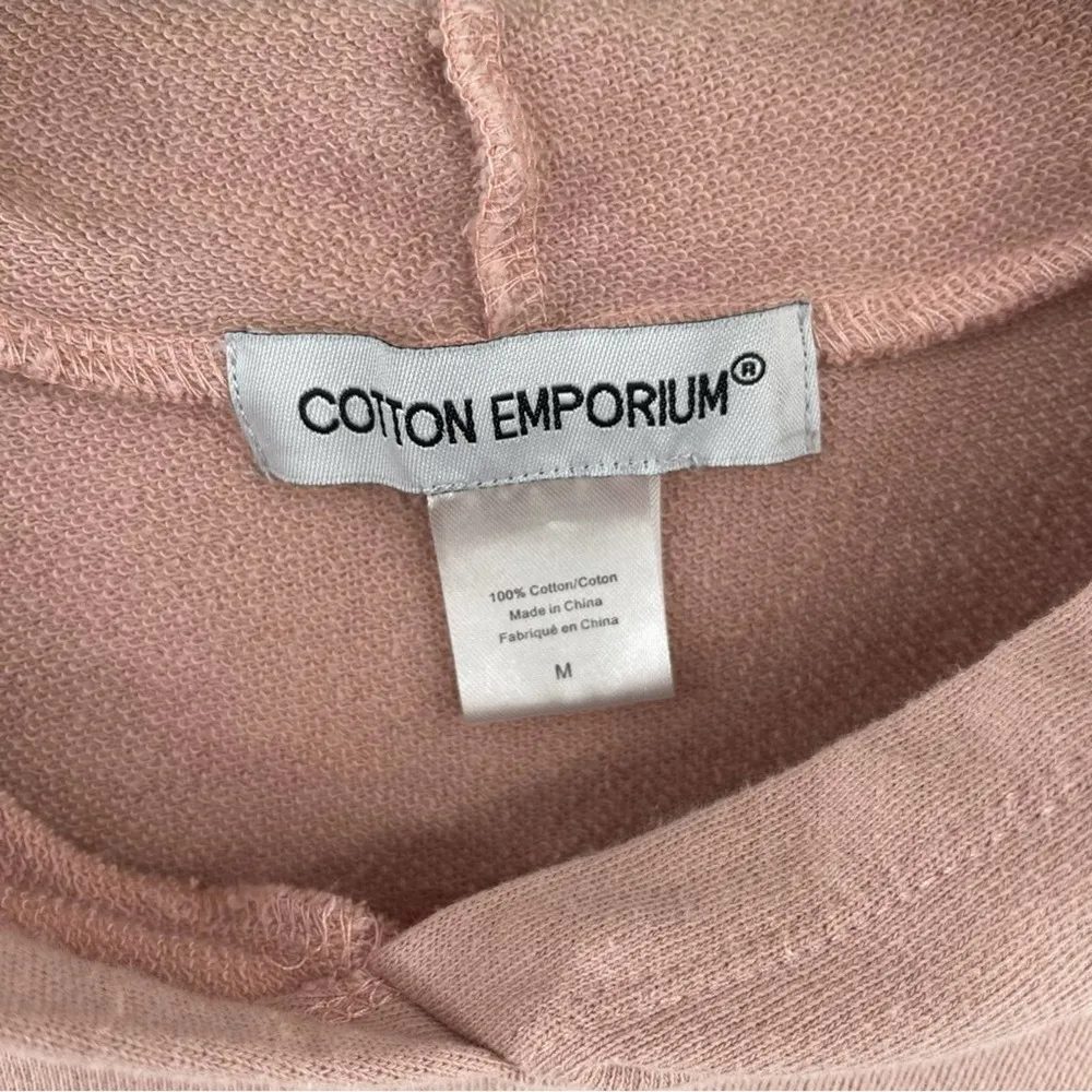 COTTON EMPORIUM Hoodie Sweatshirt Distressed Holes Dusty Pink Comfy Size Medium - Image 5